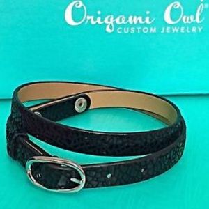 ORIGAMI OWL 💙 Snakeskin Leather Wrap Bracelet